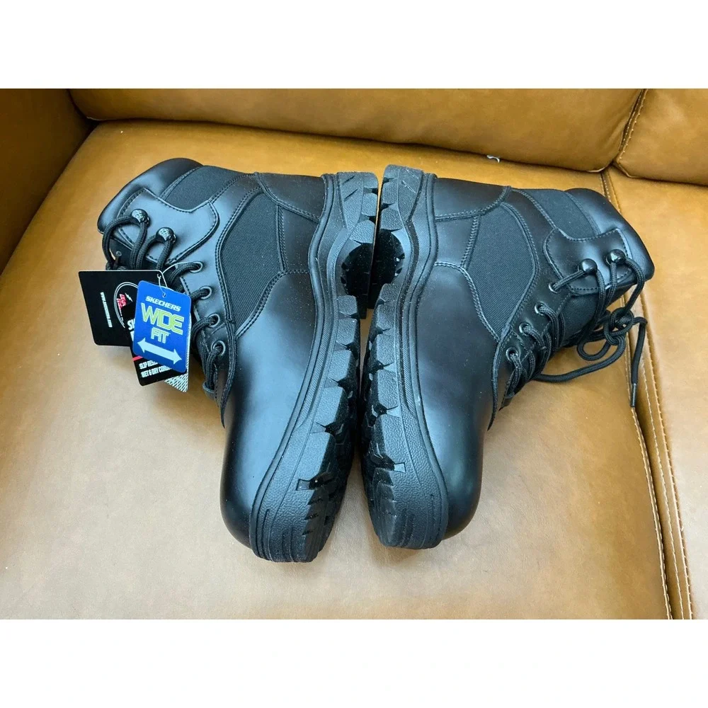 Skechers Wascana Benen Work Boots Mens 9.5 Black New Waterproof Tactical 77526W